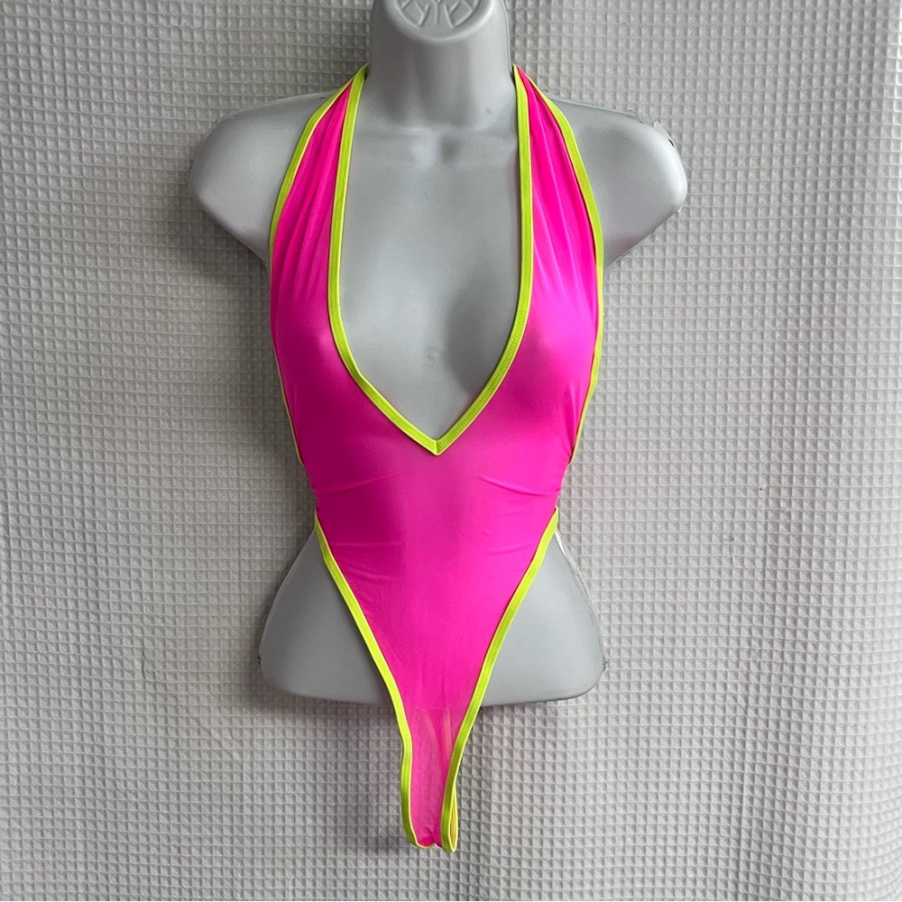 Sherrylo ladies pink mesh one piece swimsuit size L/XL (NWT)